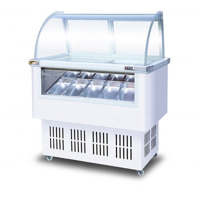 Congelador de exhibición de helados de deshielo automático de alto rendimiento con baja inversión