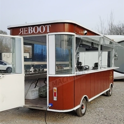 Camioneta de comida móvil de cocina completa Vehículo de comida al por menor para hamburguesas de pizza barbacoa