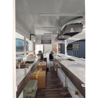 Camioneta de comida móvil de cocina completa Vehículo de comida al por menor para hamburguesas de pizza barbacoa