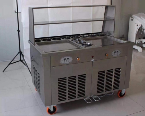 Restaurante de acero inoxidable máquina de rodillo de helado frito