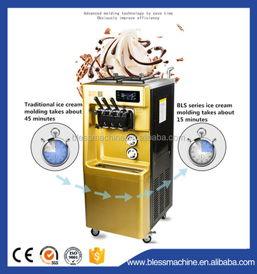 Máquina de helados blandos de 670x780x1330 mm con capacidad de 120 KG