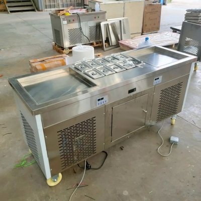Máquina de helados fritos con tamaño de cacerola de 480 mm y dimensiones de 1650 * 560 * 780 mm