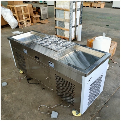 Máquina de helados fritos con tamaño de cacerola de 480 mm y dimensiones de 1650 * 560 * 780 mm