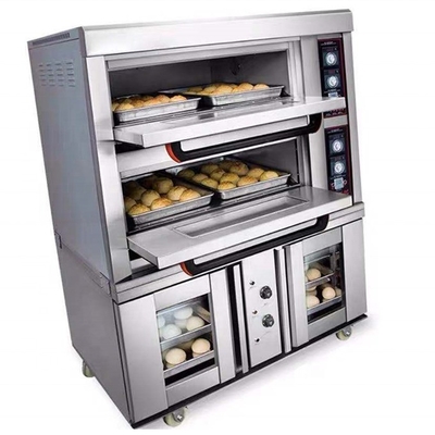 2 bandejas de gas de acero inoxidable / horno de cubierta eléctrico para la demanda activa del pueblo doméstico
