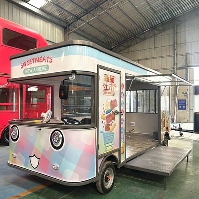 Carrito de quiosco de comida al aire libre con L420.00cm*W180.00cm*H230.00cm Dimensiones y aprobación CE