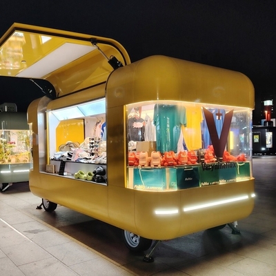 Larga vida útil y buena reputación carrito de comida rápida para comercios de comida rápida al aire libre