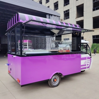 Pedicab multipropósito móvil eléctrico de comida rápida snack triciclo con diseño personalizado