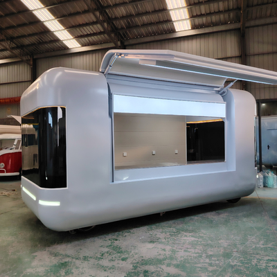 Camioneta de comida de comida móvil de acero galvanizado personalizado Boutique Cart para el comercio minorista