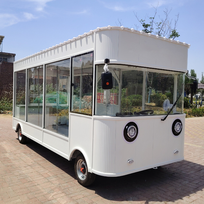 Trailer de tienda de ropa móvil con cable externo o panel solar para zapatos de bolsas de bufanda