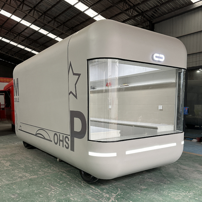 Remolque móvil eléctrico multifuncional para procesar bocadillos con rueda universal de goma