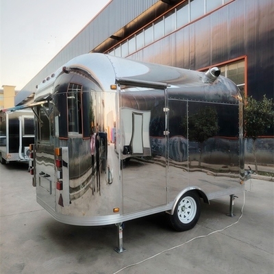 Trailers de comida para el carrito de pizza móvil con cocina completa y bebida fría incluida