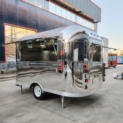 Trailers de comida para el carrito de pizza móvil con cocina completa y bebida fría incluida