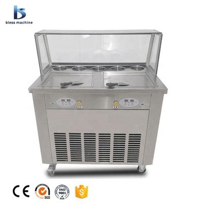 Sistema de control de temperatura Máquina de helados fritos tailandeses con botón automático de descongelamiento