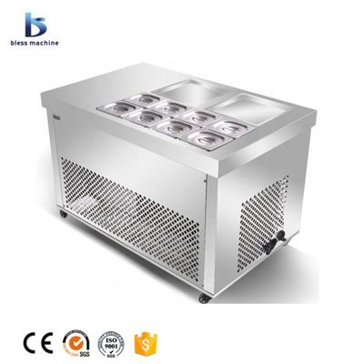 Sistema de control de temperatura Máquina de helados fritos tailandeses con botón automático de descongelamiento