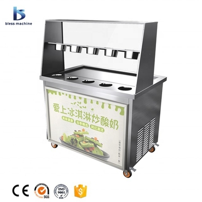 Equipo para hacer rollos de helado con compresores de marcas internacionales en Tailandia