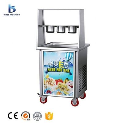 Sistema de control de temperatura Máquina de helados fritos tailandeses con botón automático de descongelamiento