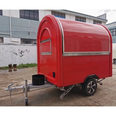 Carro de perros calientes móvil de acero inoxidable/remolque de concesión para obras de construcción de bodegas