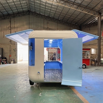 1000KG Mobilizado Snack Food Truck Gas Carro de comida rápida Remolque de cocina en planta de fabricación