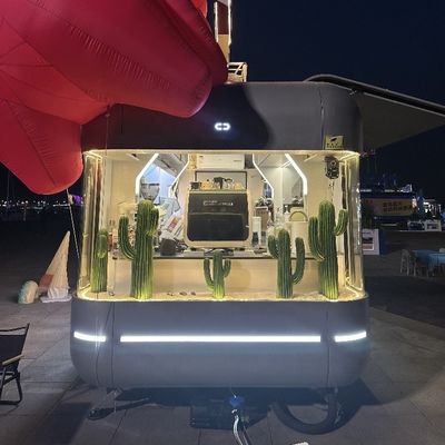 Vans eléctricos de hamburguesas de café camión de comida con equipo completo de cocina y fácil operación