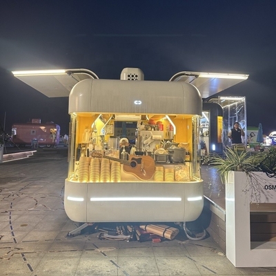 Remolque de comida de café y helados para camiones de comida rápida al aire libre