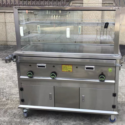 Camioneta móvil con carro de comida y bebida de acero inoxidable
