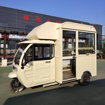 Triciclo eléctrico multifuncional de 3.0kw para ventas móviles de bebidas y snacks de comida rápida