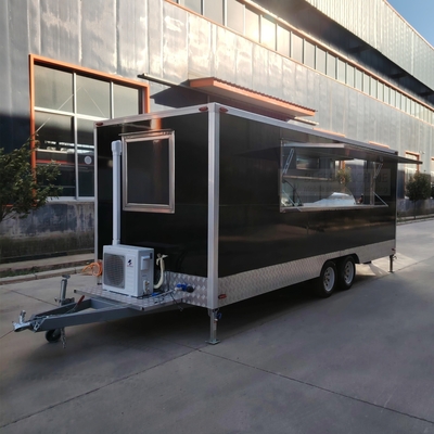 500*180*250cm Remolque móvil multifuncional de estilo cuadrado para bocadillos y helados