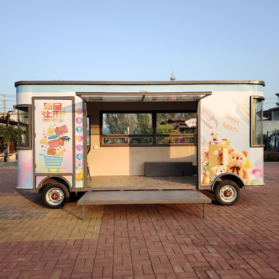 Trabajos de construcción Carro eléctrico móvil multifuncional para comida y aperitivos