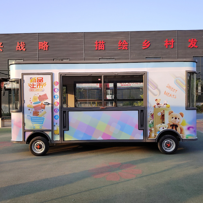 Trailers eléctricos móviles de comida y aperitivos de acero galvanizado multifuncional para el comercio minorista
