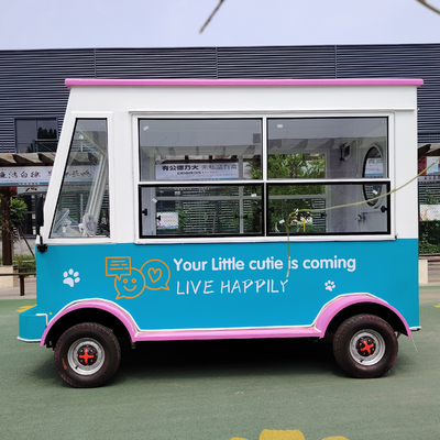 Camión de comida eléctrico móvil multifuncional de longitud personalizada para bebidas frías y refrigerios