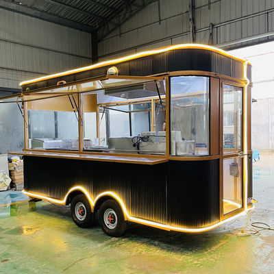 Acero galvanizado Multipurpose estilo cuadrado móvil de comida rápida remolque de bocadillos 1000kg Capacidad