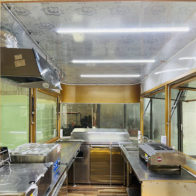 Acero galvanizado Multipurpose estilo cuadrado móvil de comida rápida remolque de bocadillos 1000kg Capacidad