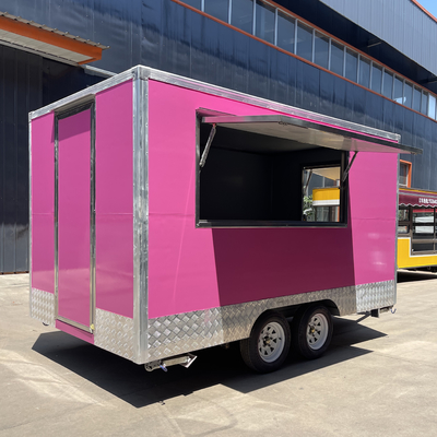 Remolque móvil multifuncional de comida rápida de estilo cuadrado para plantas de procesamiento de carne