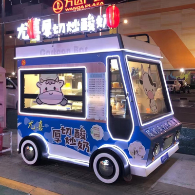 4 ruedas de carretera carrito de comida callejera al aire libre para móviles helados bebidas frías jugos de frutas cerveza leche té café aperitivos catering
