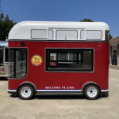 Ensalada de frutas Bebidas Café Leche Té Cerveza helado Cerveza móvil Autobús remolque Camión carro de remolque
