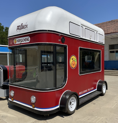 Ensalada de frutas Bebidas Café Leche Té Cerveza helado Cerveza móvil Autobús remolque Camión carro de remolque