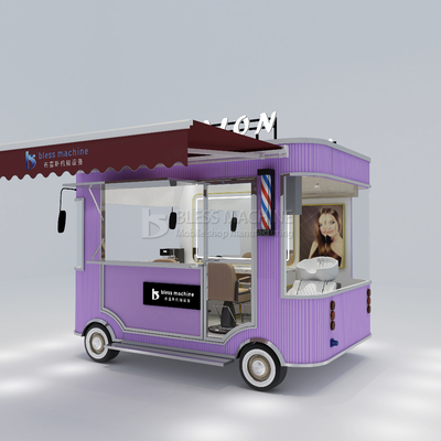 Salón de corte de pelo eléctrico móvil Barber Shop estilo de diseño de la camioneta del camión de remolque del carrito para granjas