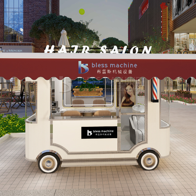 Salón de corte de pelo eléctrico móvil Barber Shop estilo de diseño de la camioneta del camión de remolque del carrito para granjas