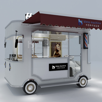 Salón de corte de pelo eléctrico móvil Barber Shop estilo diseño de la camioneta del camión del carrito del remolque 2023 Outlet