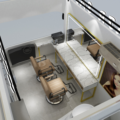 Salón de corte de pelo eléctrico móvil Barber Shop estilo diseño de la camioneta del camión del carrito del remolque 2023 Outlet