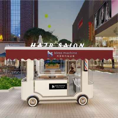 Salón de corte de pelo eléctrico móvil Barber Shop estilo diseño de la camioneta del camión del carrito del remolque 2023 Outlet