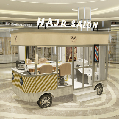 El diseño del salón de corte de pelo eléctrico móvil 2023 Barber Shop Style Van Truck Trailer Cart