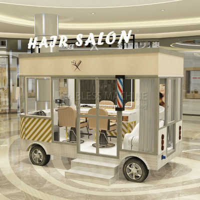 El diseño del salón de corte de pelo eléctrico móvil 2023 Barber Shop Style Van Truck Trailer Cart
