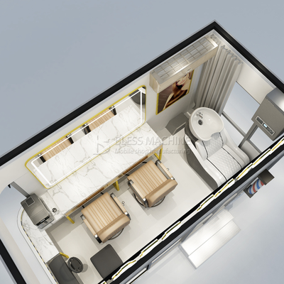 El diseño del salón de corte de pelo eléctrico móvil 2023 Barber Shop Style Van Truck Trailer Cart