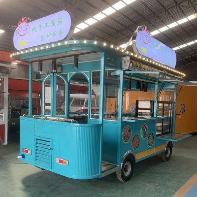 Camiones de comida móviles de 4 ruedas para carritos de perritos calientes y concesión de restauración