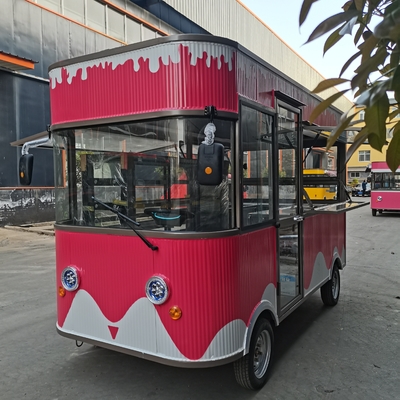 Camiones de comida móviles de 4 ruedas para carritos de perritos calientes y concesión de restauración