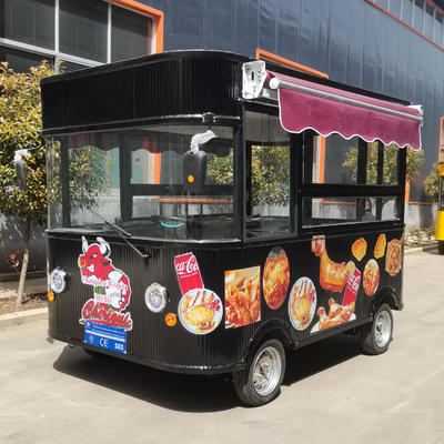 Comerciante de restauración eléctrica móvil de pollo frito carro combinado para bocadillos y bebidas