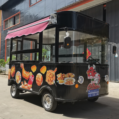 Comerciante de restauración eléctrica móvil de pollo frito carro combinado para bocadillos y bebidas