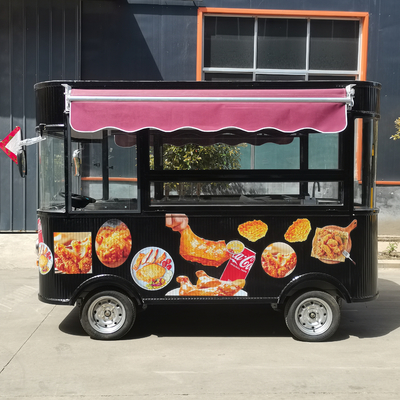 Comerciante de restauración eléctrica móvil de pollo frito carro combinado para bocadillos y bebidas