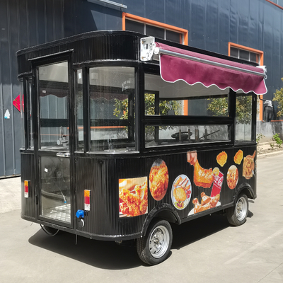 Comerciante de restauración eléctrica móvil de pollo frito carro combinado para bocadillos y bebidas